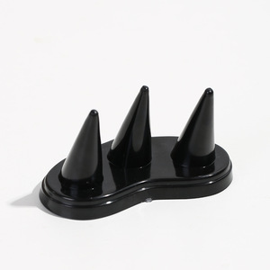 Black Three Finger Ring Holder Cone Shape Jewelry Display Rack Storage Stand For Rings Showcases Accessories - Product Image 2