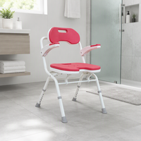 Chaise de douche en aluminium certifiée CE Classe II, siège de sécurité pliable léger pour salle de bain pour personnes âgées