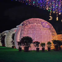 Tente à bulles gonflable, dôme transparent, bulle transparente avec lumières LED, tente igloo pour fête de jardin, location de mariage