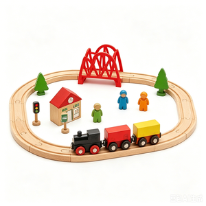 Jouet de train en bois personnalisé OEM, ensemble de train en bois à assembler, camion de transport, jouet éducatif Montessori en bois du Vietnam pour tout-petits - Product Image 4