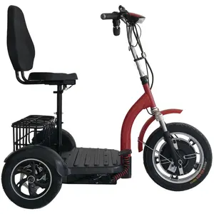 Portable tricycle 48V12A 500W 3 speeds CE Small electric tricycle wheelchair scooter