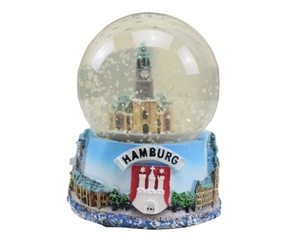 Bola de Nieve, Globo de Agua, Bolas de Navidad, Decoración de los Años 80 de Hamburgo, Decoración de Mesa, Bola de Cristal, Ciudad Alemana - Product Image 1