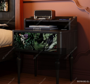 Mesita de Noche de Estilo Forestal Noruego, Simple, con Función de Carga Inalámbrica, Hecha de Madera de Fresno - Product Image 2