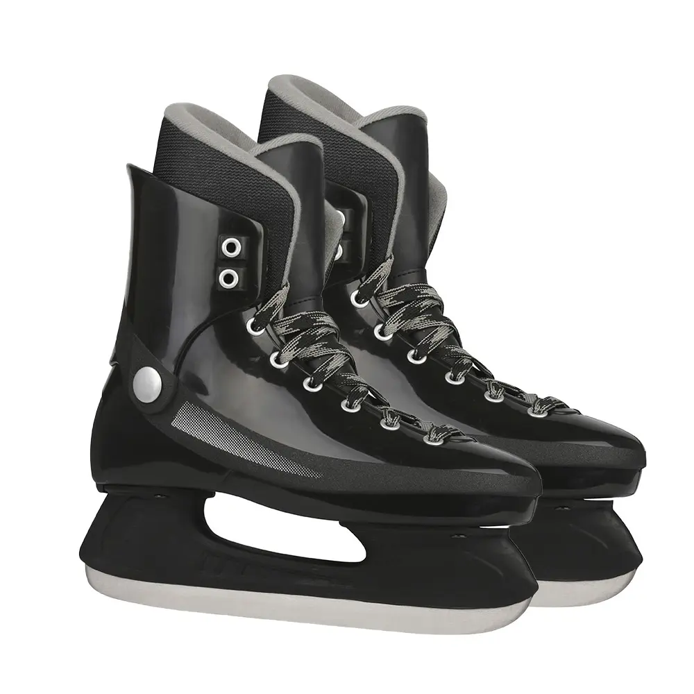 Precio de fábrica OEM fibra entresuela de cáscara duro velocidad de Hockey sobre hielo zapatos de patinaje patines para hombre chico