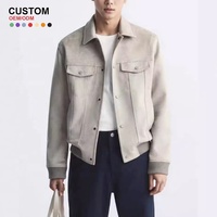 Blouson d'aviateur en daim de haute qualité à col rabattu de conception personnalisée OEM