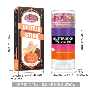 Bâton de paillettes liquides imperméables pour Halloween, gel scintillant pour le visage, le corps et les cheveux, cosmétique pour le maquillage de fête cosplay - Product Image 4