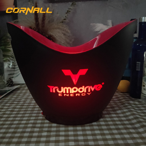 Seau à glace LED rechargeable en acrylique lumineux moderne avec logo pour les fêtes, grande capacité - Product Image 6