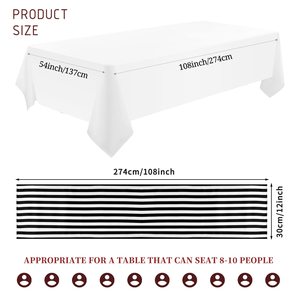 Design personalizzato 14 "* 108" PEVA a strisce <span class=keywords><strong>in</strong></span> <span class=keywords><strong>plastica</strong></span> monouso Runner da tavolo per uso tavolo da pranzo a casa o <span class=keywords><strong>in</strong></span> Hotel - Product Image 6