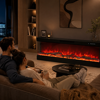 Insert mural pour cheminée LCD avec lit de flamme en cristal multicolore pour la décoration intérieure