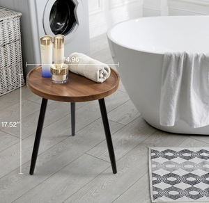 Bàn bên hiện đại với chân gỗ rắn Bàn cà phê tròn cho không gian nhỏ, phòng khách - Product Image 3