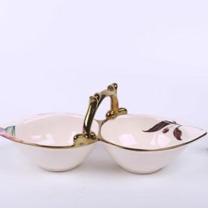 Hoa Mô Hình Lá Hình Dạng Trang Trí Nội Thất Sứ Bộ Đồ Ăn Chia Sang Trọng Gốm Trái Cây Tấm - Product Image 4