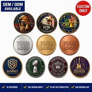 Pièce de monnaie personnalisée à faible MOQ en alliage de zinc, frappée à l'emporte-pièce, émail dur 3D, pièce souvenir, conception gratuite, pièce commémorative, vente en gros - Product Image 1