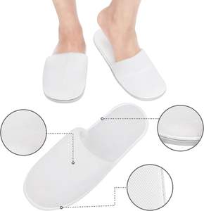 Pantuflas Desechables para Spa, Pantuflas Cálidas y Acogedoras con Punta Cerrada para Hotel, Hogar, Uso de Invitados, Talla Única para Adultos - Product Image 1