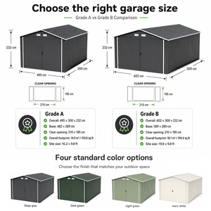 <span class=keywords><strong>Abri</strong></span> de garage métallique préfabriqué OEM/ODM en acier galvanisé, <span class=keywords><strong>abri</strong></span> de stockage de voiture extérieur verrouillable, bâtiment métallique pour le stockage de véhicules - Product Image 2