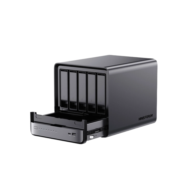 GGDX Chipboard Minisforum N5 AI Flagship 7 Mini PC 5-Bay NAS 10Gbe Education Learning Use AMD 7 255