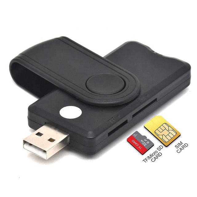 4 in 1 USB 2.0 SD TF SIM USB Common Access Smart Card Reader