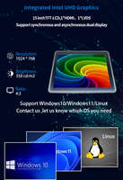 PC Layar Sentuh 15 Inci untuk Pemasangan di Dinding, Grafis UHD Terintegrasi, Quad Core J6413, Kit Komputer LCD Barebone Industrial