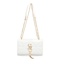 Sac bandoulière femme 2025 en PU, sac à l'épaule tendance avec chaînes, vente en gros pour filles, sacs à main de luxe pour femmes, marque célèbre