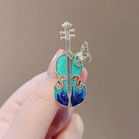 Broche sur le thème des instruments de musique personnalisée, épingle en émail métallique personnalisée, épingle à cravate à longue tige, accessoires vestimentaires au design personnalisé