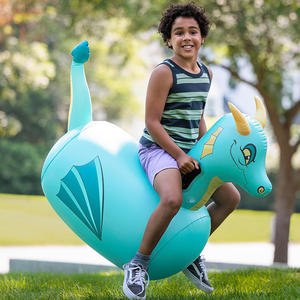 Videur <span class=keywords><strong>dragon</strong></span> gonflable en PVC épais avec poignées latérales ergonomiques Jouets de cavalier en vinyle robuste pour enfants de 5 ans et plus - Product Image 3