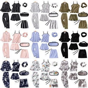 2025 nuevo conjunto de pijamas de siete piezas de seda para mujer conjunto de pijamas clásicos chaleco y pantalones cortos traje erótico para el hogar - Product Image 2