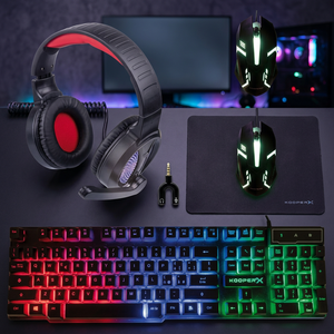 Combo 5-in-1 Buyer X: Tastiera Meccanica da Gaming con 104 Tasti Retroilluminati RGB LED, Mouse Cablato Impermeabile, Interfaccia USB Programmabile - Product Image 2