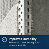 Profilé d'angle de qualité supérieure pour la protection des coins des murs contre les fissures, les éclats et les dommages d'impact, profilé d'angle antirouille