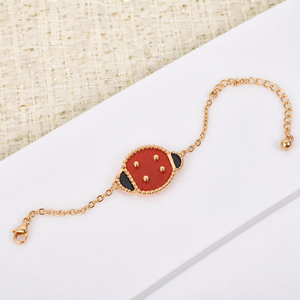 <span class=keywords><strong>Bracciale</strong></span> di Lusso Serie Hot Cross-border con Fiori di Ciliegio e <span class=keywords><strong>Coccinella</strong></span>, <span class=keywords><strong>Bracciale</strong></span> alla Moda a Doppia Faccia in Madreperla con Cinque Motivi - Product Image 2