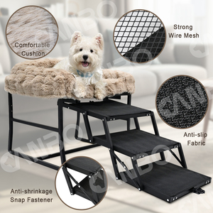 <span class=keywords><strong>Escalier</strong></span> <span class=keywords><strong>pour</strong></span> <span class=keywords><strong>chien</strong></span> avec lit en peluche, marches rétractables <span class=keywords><strong>pour</strong></span> animaux de compagnie, vente en gros, personnalisation OEM ODM, usine - Product Image 4