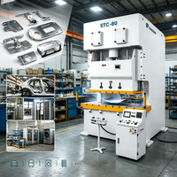Prensa Pneumática de 80 Toneladas Tipo C com Duplo Manivela para Estampagem de Metal em Produção Automática em Fábrica