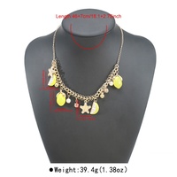 Ensemble de bijoux style océan 2 pièces/ensemble, collier avec pendentif citron, bracelet en perles étoile de mer, bijoux de vacances pour femmes