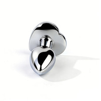 Plug anal en forme de cœur en acier inoxydable avec cristal amovible, étanche, stimulateur, jouets sexuels pour hommes et femmes, en métal