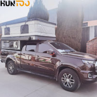 Huntoo 4x4 Pickup Hard Shell Fiberglass Truck Camper Tente de camping pour pick-up en fibre de verre pour tente de toit