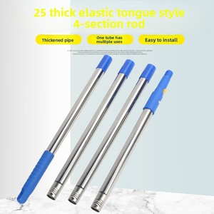 Perche télescopique à 4 sections et 5 articulations en acier inoxydable avec pulvérisateur d'eau pour nettoyage de vitres - Product Image 3