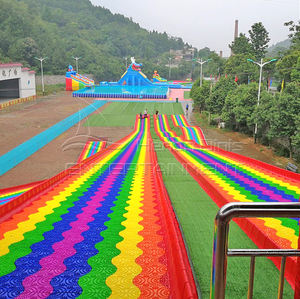 耐久性のある屋外アドベンチャーパークヒルサイド非電源スライドレインボースライド長持ち - Product Image 4
