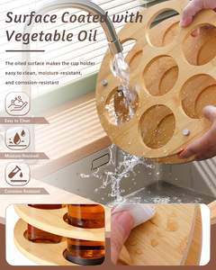 מתגלגל עץ מסתובב מארגן 30 עוז 40 עוז 40 עוז 40 מעלות צנופת 360 ° גביע - Product Image 3