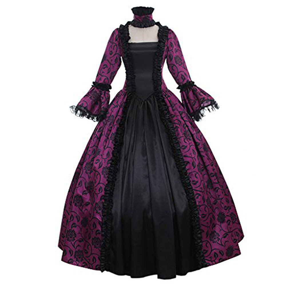 Women Cosplay Dress - Medieval Flare Sleeve Victorian Gown Women Cosplay Dress - Medieval Flare Sleeve Victorian Gown