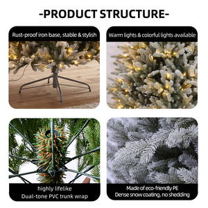 <span class=keywords><strong>Sapin</strong></span> <span class=keywords><strong>de</strong></span> Noël artificiel réaliste en PE pur à 100 %, haute densité, avec éclairage LED préinstallé, feuillage dense, prêt à être expédié - Product Image 2