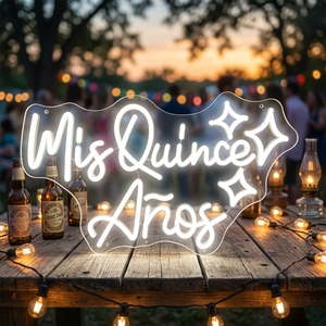 Letrero <span class=keywords><strong>de</strong></span> Neón 'Mis Quince Años', Luz LED Decorativa <span class=keywords><strong>de</strong></span> Pared para Quinceañera, Letreros <span class=keywords><strong>de</strong></span> Neón Personalizados - Product Image 6