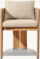 Chaise de salle à manger moderne en teck pour patio avec corde résistante aux intempéries