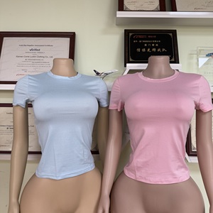 2026 Wholesale Custom logo Baby Tee Women's T-<strong>shirts</strong> Crop Top Puff Rhinestone Plain Sexy Fitted Thin Blank <strong>Shirt</strong> for Woman - Product Image 4