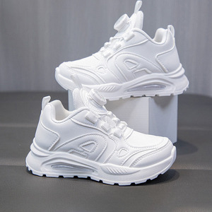 Chaussures en cuir artificiel blanc pour enfants de qualité supérieure sans marque doublure en coton pour le printemps automne étudiant Performance sport unisexe - Product Image 3