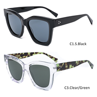 VISION PLUS Lunettes de soleil polarisées rétro UV400 unisexes en acétate noir de créateur, confortables, à monture complète, avec logo personnalisé