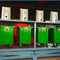 Conteneur de déchets souterrain en métal avec plateforme de levage hydraulique réglable, capacité 750 kg, puissance 2,2 kW, système de conteneurs