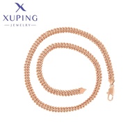 A00912456 Joyería XUPING, Collar de Cadena de Espiga Chapado en Oro Rosa sobre Cobre, 60CM