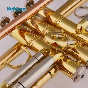 Tromba Professionale Bb a Tre <span class=keywords><strong>Colori</strong></span> (Rame Fosforoso/Rame Bianco/Ottone) con Pistone in Monel, Adatta per Performance/Scuola/Orchestra - Product Image 6
