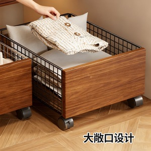 Wire Basket Storage <b>Trolley</b> With Wheels Rectangle 10-20 L Capacity For Bathroom <b>Laundry</b> Organizer Silver Black Color - Product Image 3