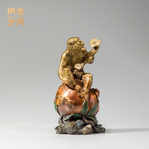 Ornement singe Ruyi en laiton, décoration de bureau Feng Shui en cuivre, cadeau de bureau, nouvel an chinois - Product Image 4