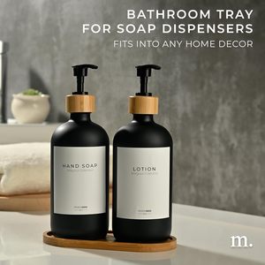 Plateau de toilette classique en bambou pour l'organisation du comptoir de salle de bain, distributeur de <span class=keywords><strong>savon</strong></span>, 6,85 pouces, petit cadeau de mariage - Product Image 5