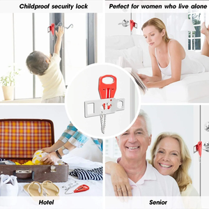 Loquet de porte portable de sécurité, amélioré, 2 trous, amovible, pour la sécurité en voyage et la protection personnelle - Product Image 6